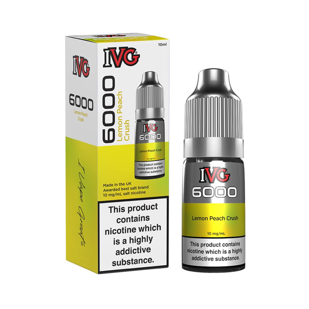 IVG 6000 Nic Salts Lemon Peach Crush 10ml in 10mg and 20mg